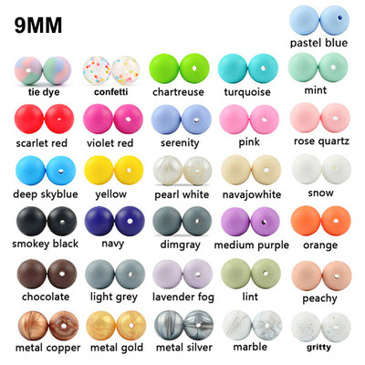 Lofca 9mm 100pcs Silicone Teething Beads Teether Baby Nursing