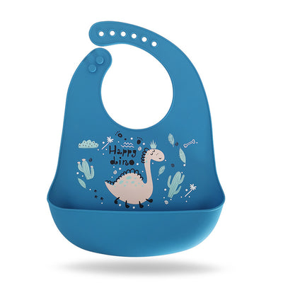 Waterproof Soft Baby Silicone Bibs Cute Cartoon Printed Kids