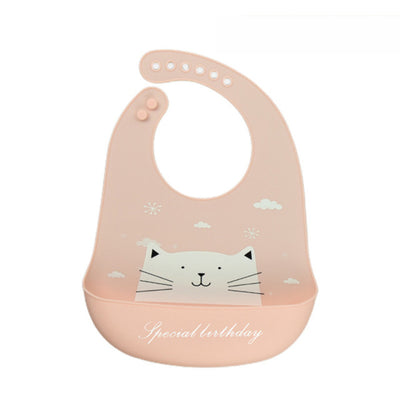 Waterproof Soft Baby Silicone Bibs Cute Cartoon Printed Kids