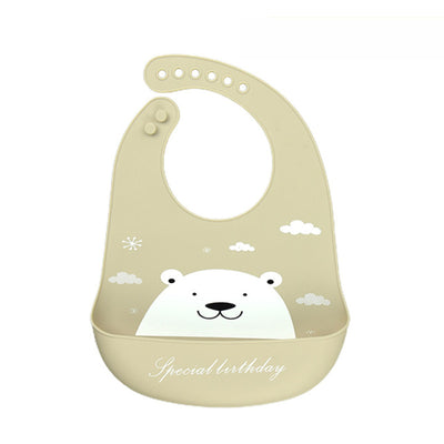 Waterproof Soft Baby Silicone Bibs Cute Cartoon Printed Kids