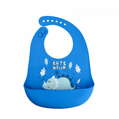 Waterproof Soft Baby Silicone Bibs Cute Cartoon Printed Kids