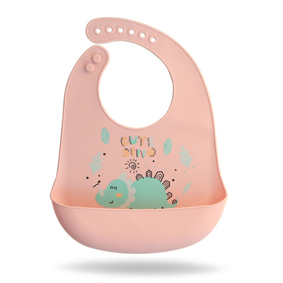 Waterproof Soft Baby Silicone Bibs Cute Cartoon Printed Kids