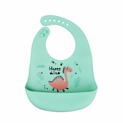 Waterproof Soft Baby Silicone Bibs Cute Cartoon Printed Kids