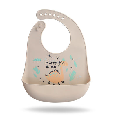 Waterproof Soft Baby Silicone Bibs Cute Cartoon Printed Kids