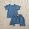 Organic Cotton Baby Clothes Set Summer Casual Tops Shorts For Boys Girls